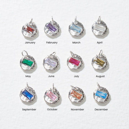 Mini Birthstone Necklace Silver